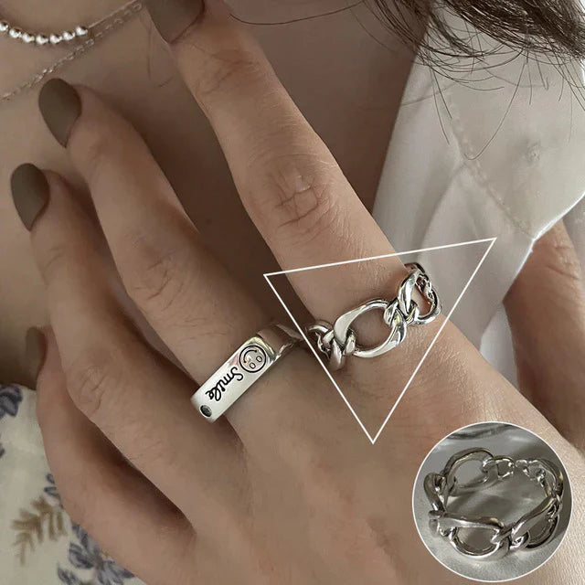 Minimalistisk 925 silverring för kvinnor Mode Kreativ Oregelbunden Geometrisk Estetisk Öppen Ring Födelsedagsfest Smycke Present